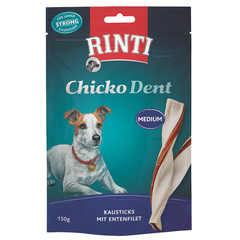 Produktbild für Finnern Rinti Dog - Snack Chicko Dental Ente Medium 150g Beutel