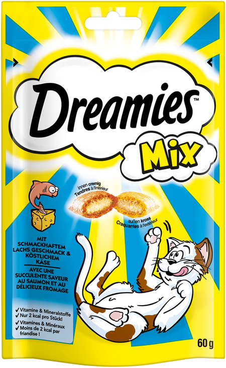 Produktbild für Dreamies Cat Snacks Mix mit Lachs & Käse 60g