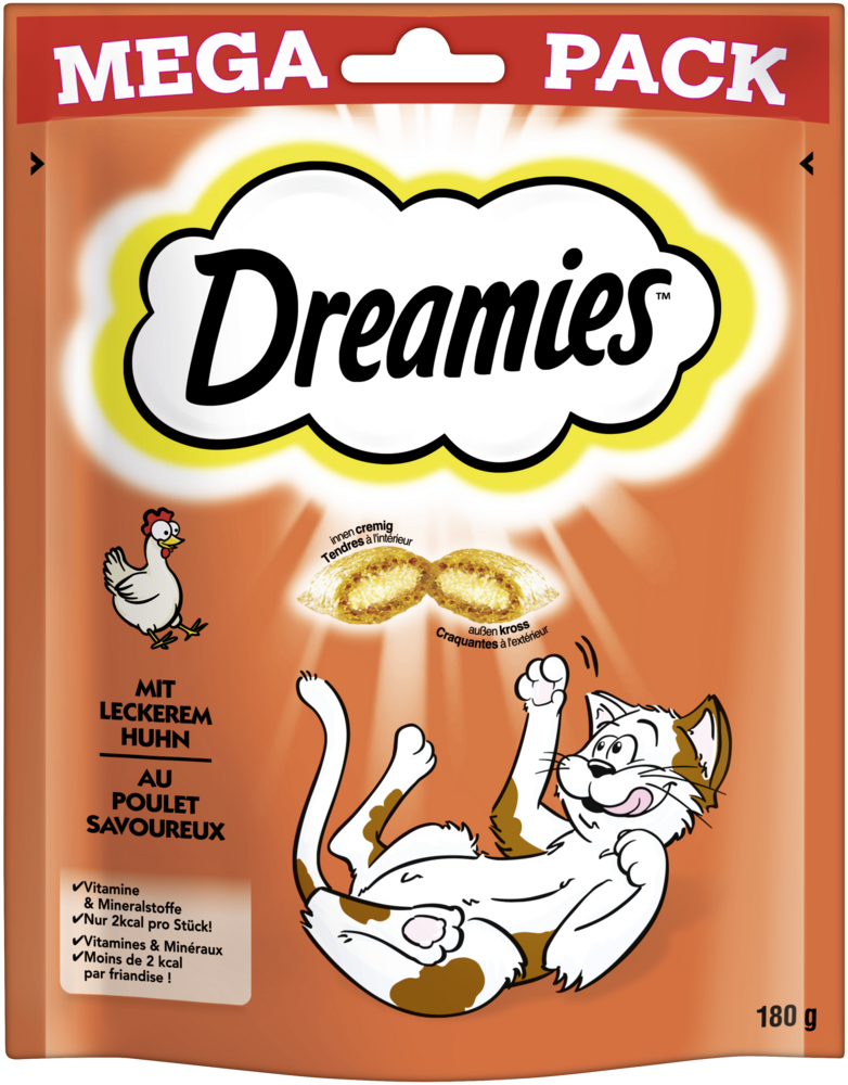 Produktbild für Dreamies Cat Snack mit Huhn 180g Mega Pack