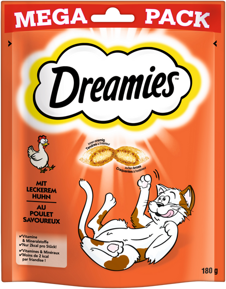 Produktbild für Dreamies Cat Snack mit Huhn 180g Mega Pack