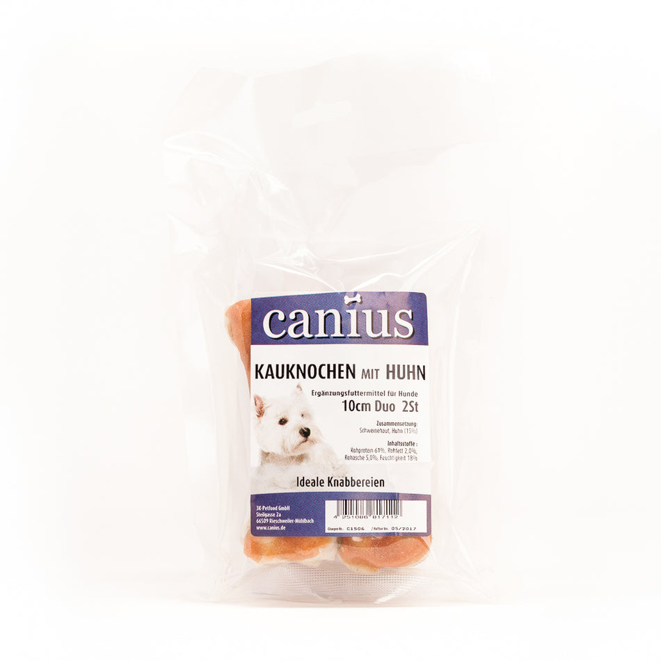 Produktbild für Canius Kauknochen Huhn 10cm 4 Stück Beutel
