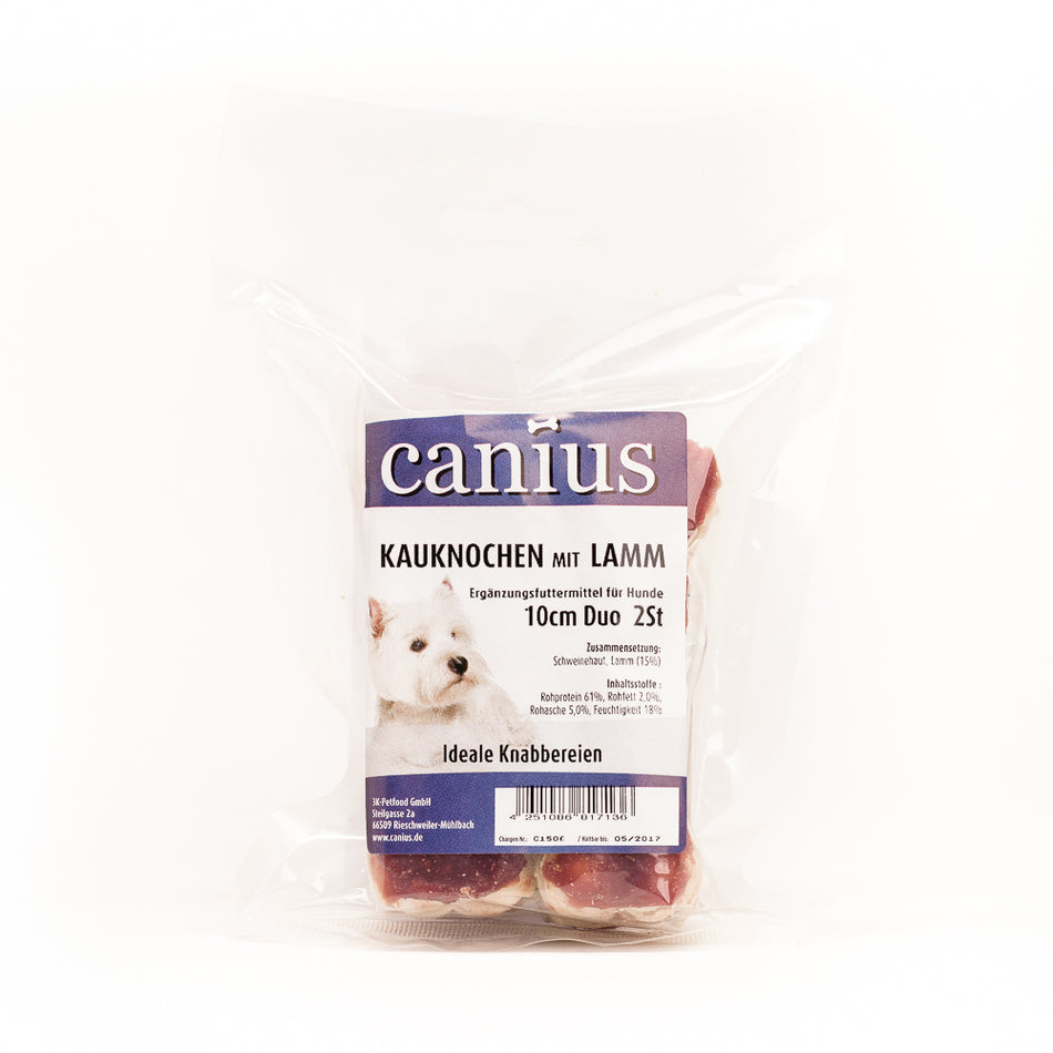 Produktbild für Canius Kauknochen Lamm 10cm 4 Stück Beutel