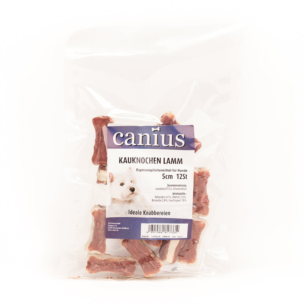 Produktbild für Canius Kauknochen Lamm 5cm 12 Stück Beutel