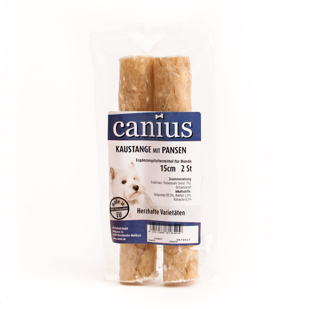 Produktbild für Canius EU Kaustange Pansen 15cm 2 Stück Beutel
