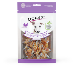 Produktbild für Dokas Dog Snack Hühnerbrust mit Fisch 70g Beutel