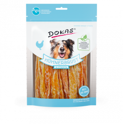 Produktbild für Dokas Dog Snack Hühnerbrust in Streifen 250g Beutel