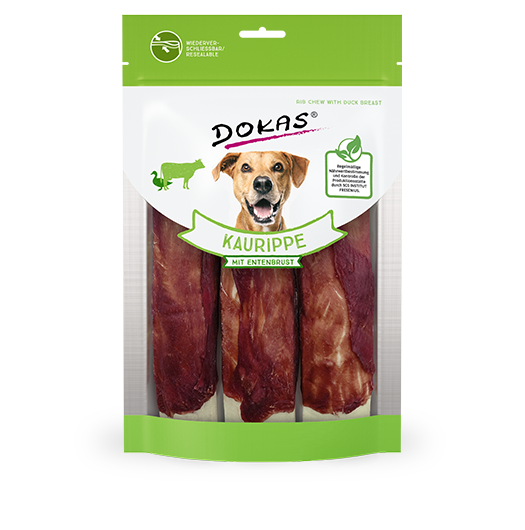 Produktbild für Dokas Dog Kaurippe mit Entenbrustfilet 210g Beutel