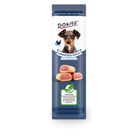 Produktbild für Dokas Dog Snack Hühnchen-Rolle mit Ente 10g Beutel