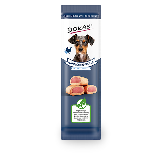 Produktbild für Dokas Dog Snack Hühnchen-Rolle mit Ente 10g Beutel