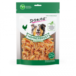 Produktbild für Dokas Dog Snack Hühnerbrustfilet in Stückchen 200g Beutel