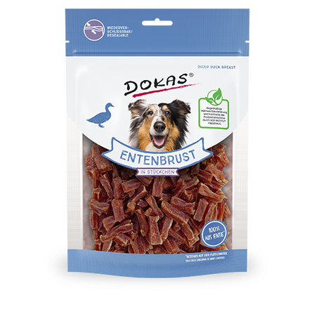 Produktbild für Dokas Dog Snack Entenbrust in Stückchen 200g Beutel